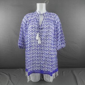 Roberta Roller Rabbit Blue and White Patterned Coverup